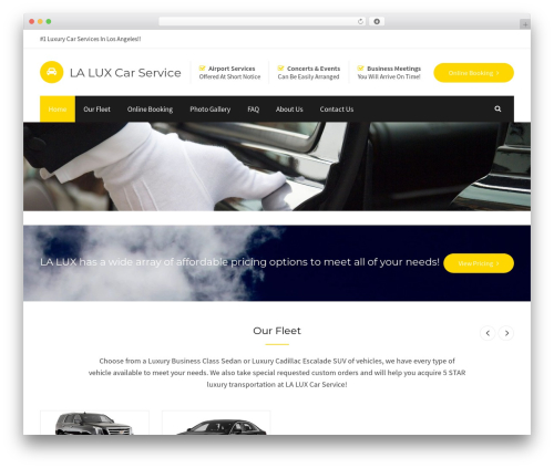 Chauffeur shortcodes post types WordPress plugin - laluxcarservice.com