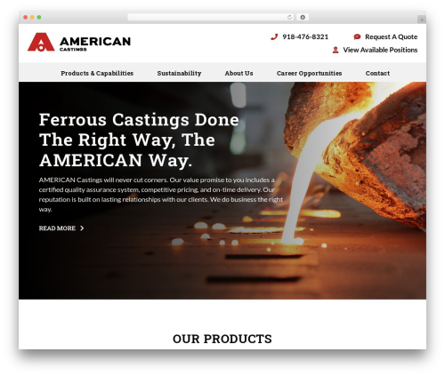 Infomedia dashboard main WordPress plugin - americancastings.com