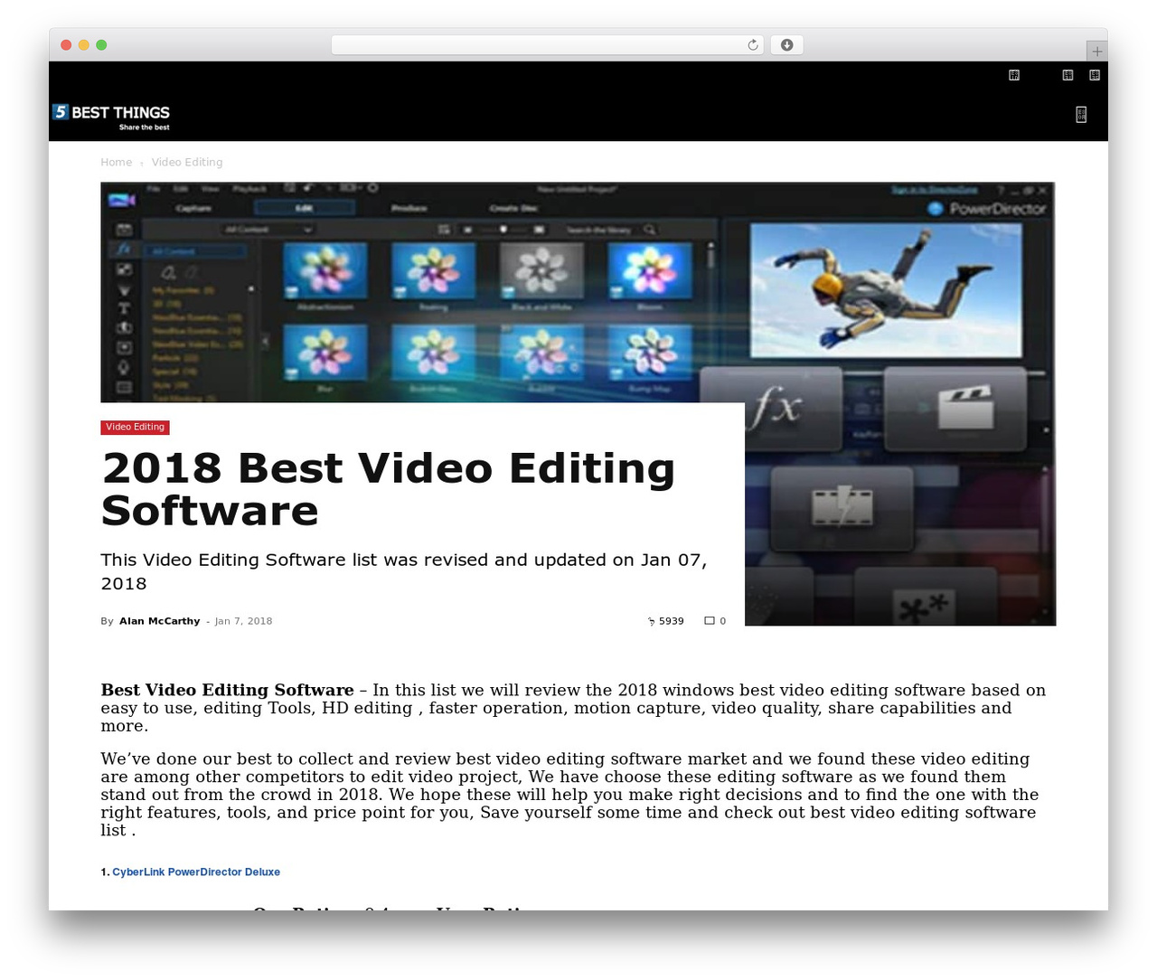 Theme WordPress Newspaper - 5bestthings.com/best-video-editing-software