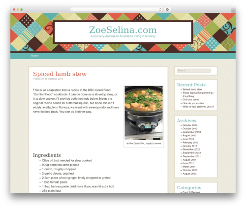 WordPress theme Patchwork - zoeselina.com