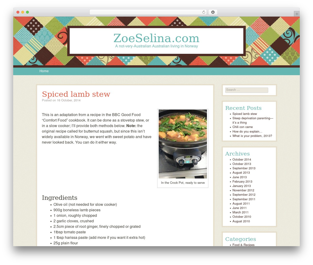 WordPress theme Patchwork - zoeselina.com WordPress theme Patchwork - zoeselina.com