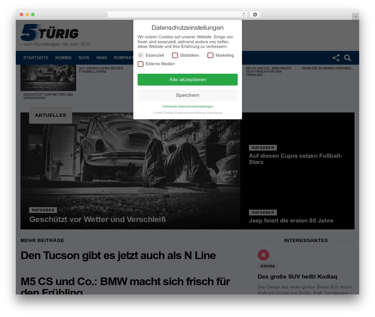 Bimber WordPress blog theme - 5tuerig.de