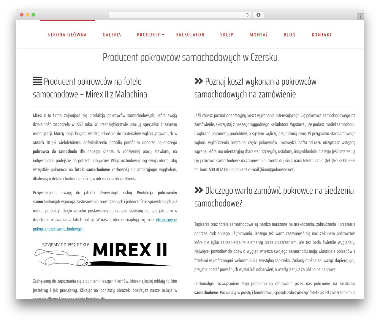 Fluida WordPress website theme - pokrowce.net