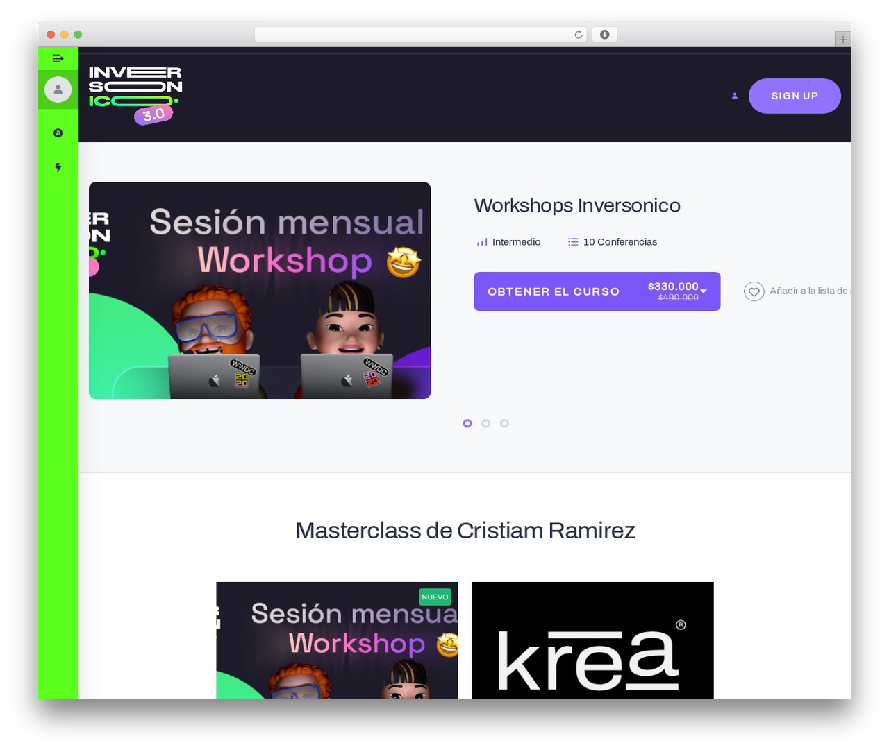WordPress theme MasterStudy - inversonico.com/masterclass