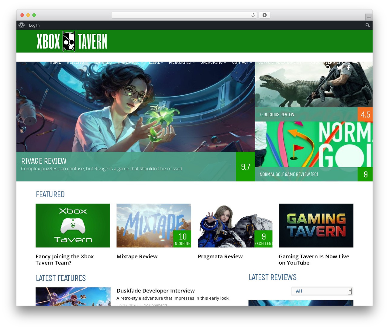 WordPress theme Huber - xboxtavern.com