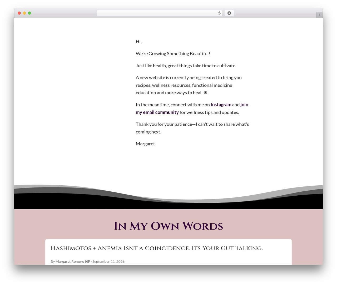 WP theme Divi - margaretromero.com