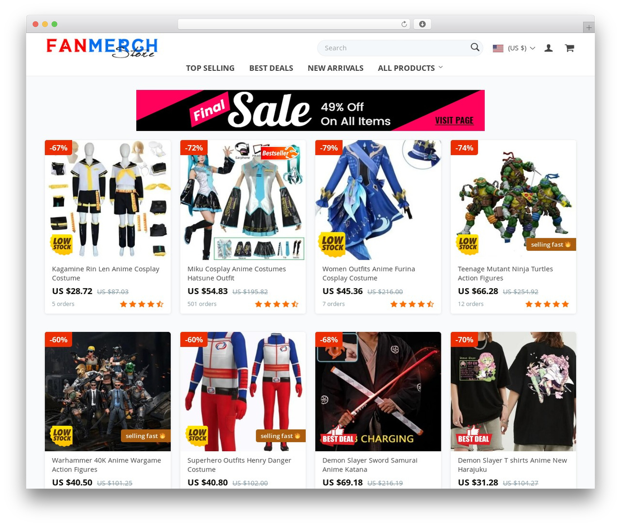 Best WordPress theme Andy - www.fanmerchstore.com