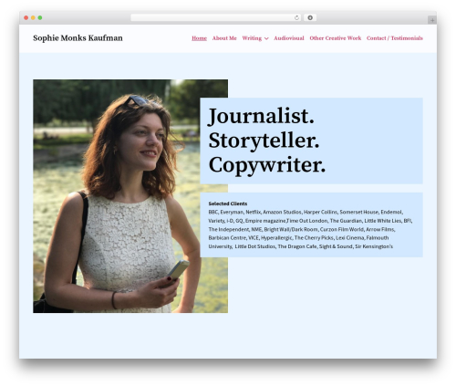 smk WordPress theme - sophiemonkskaufman.com