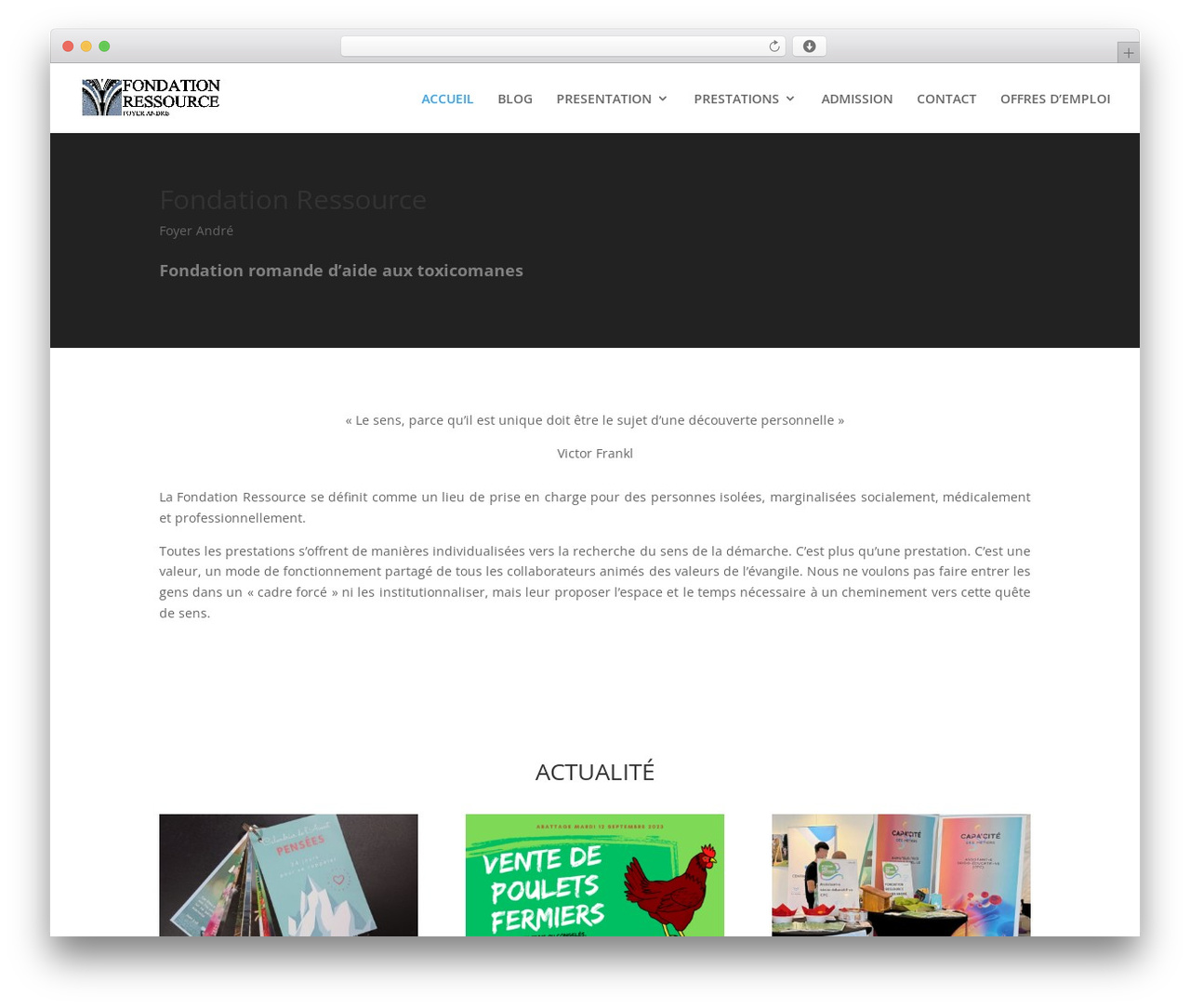 Divi creative agency WordPress theme - fondation-ressource.ch