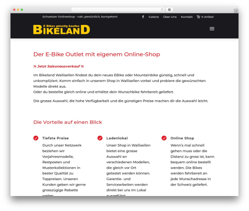 Divi bodycommerce WordPress plugin - bike-land.ch
