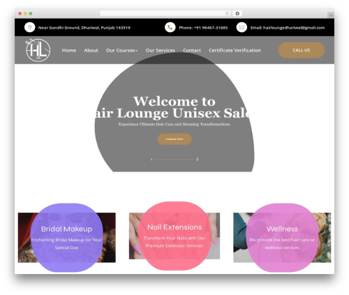WordPress theme Haarino - hairloungesalonnacademy.com