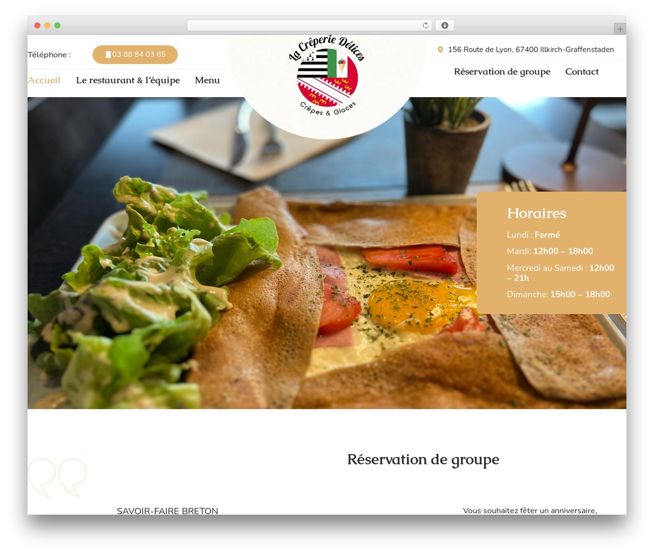 Hello Elementor WordPress theme design - creperie-delices.fr