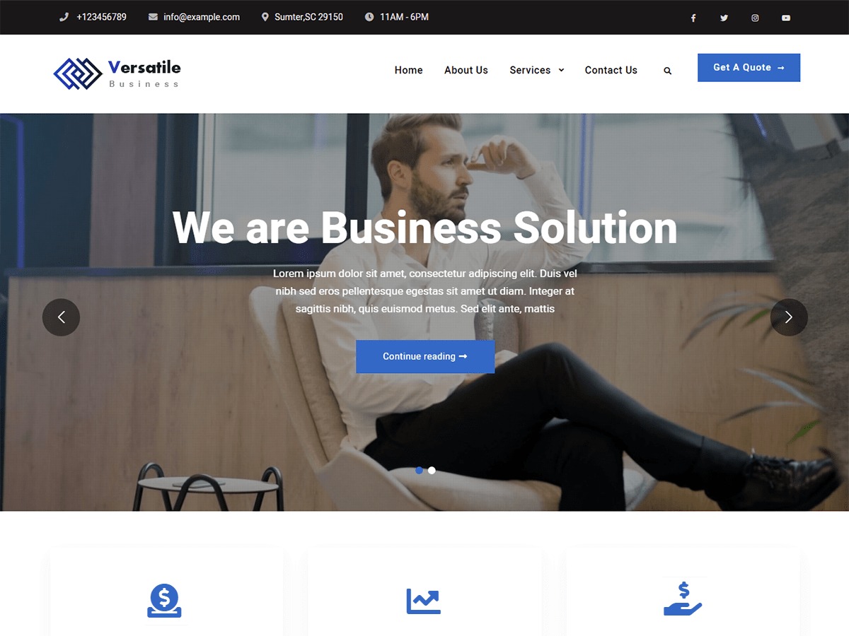 Versatile Business WordPress template for business