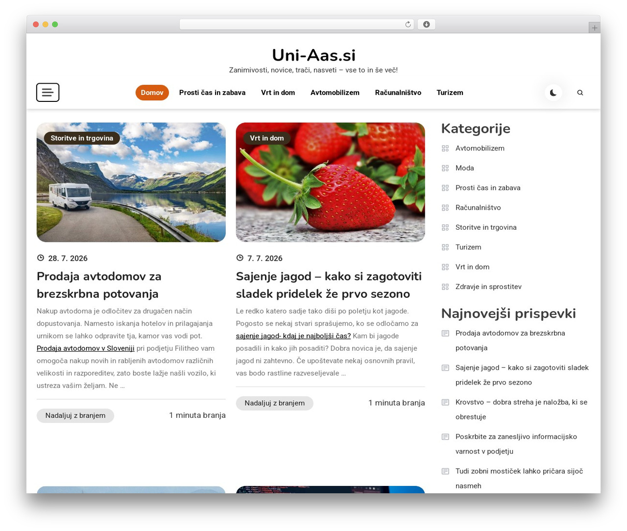 Articlewave Blogup WordPress theme - uni-aas.si