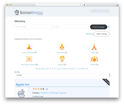 Business directory ratings WordPress plugin - demo.businessdirectoryplugin.com