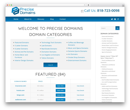 Precise WordPress theme - precisedomains.com