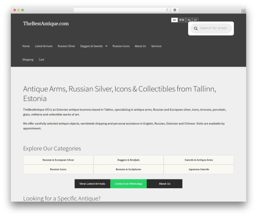 Storefront free WordPress theme - thebestantique.com