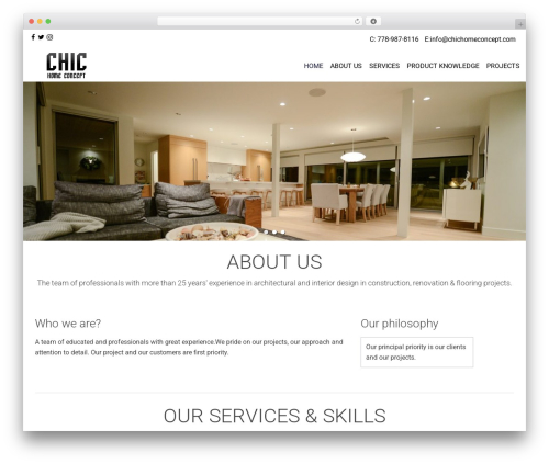Chic top WordPress theme - chichomeconcept.com