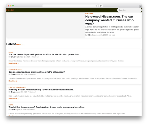 Site toolkit WordPress plugin - driveout.co.za