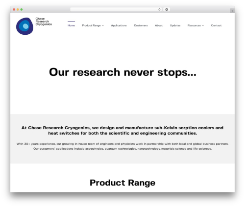 WordPress theme Avada - chasecryogenics.com