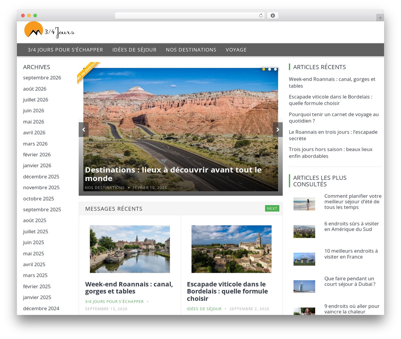 Course Pro WordPress theme - 3-4jours.com