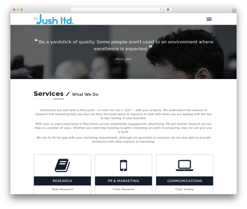 squareroot WordPress theme - thejush.com