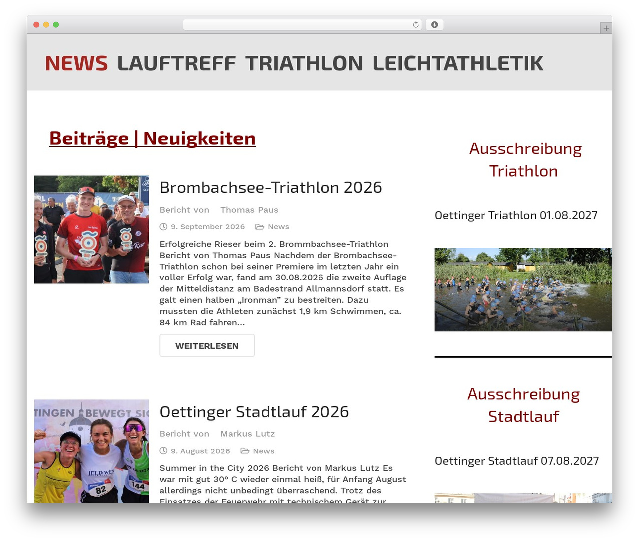 WordPress theme Impreza - triathlon-oettingen.de