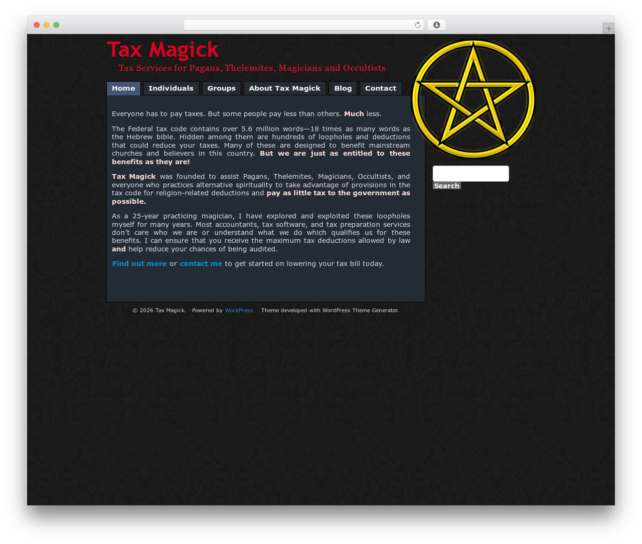WordPress theme WordPress Theme Generator - taxmagick.com