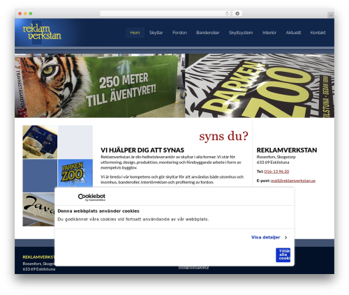 CMS cmsvrx system WordPress theme - reklamverkstan.se