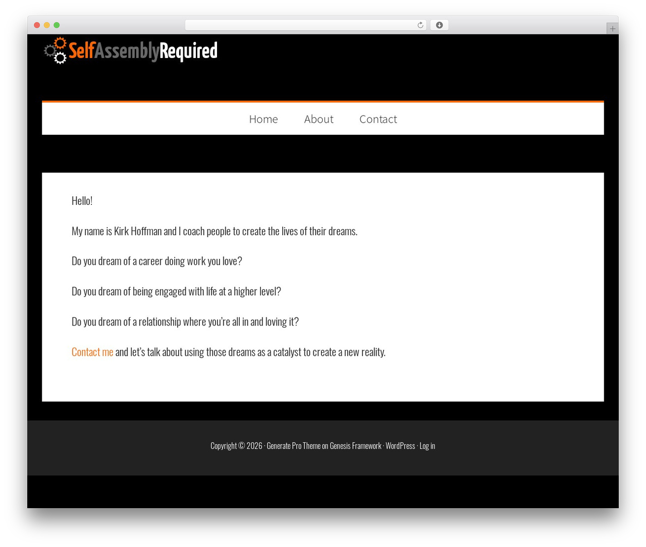 Genesis WordPress theme - selfassemblyrequired.com Genesis WordPress theme - selfassemblyrequired.com