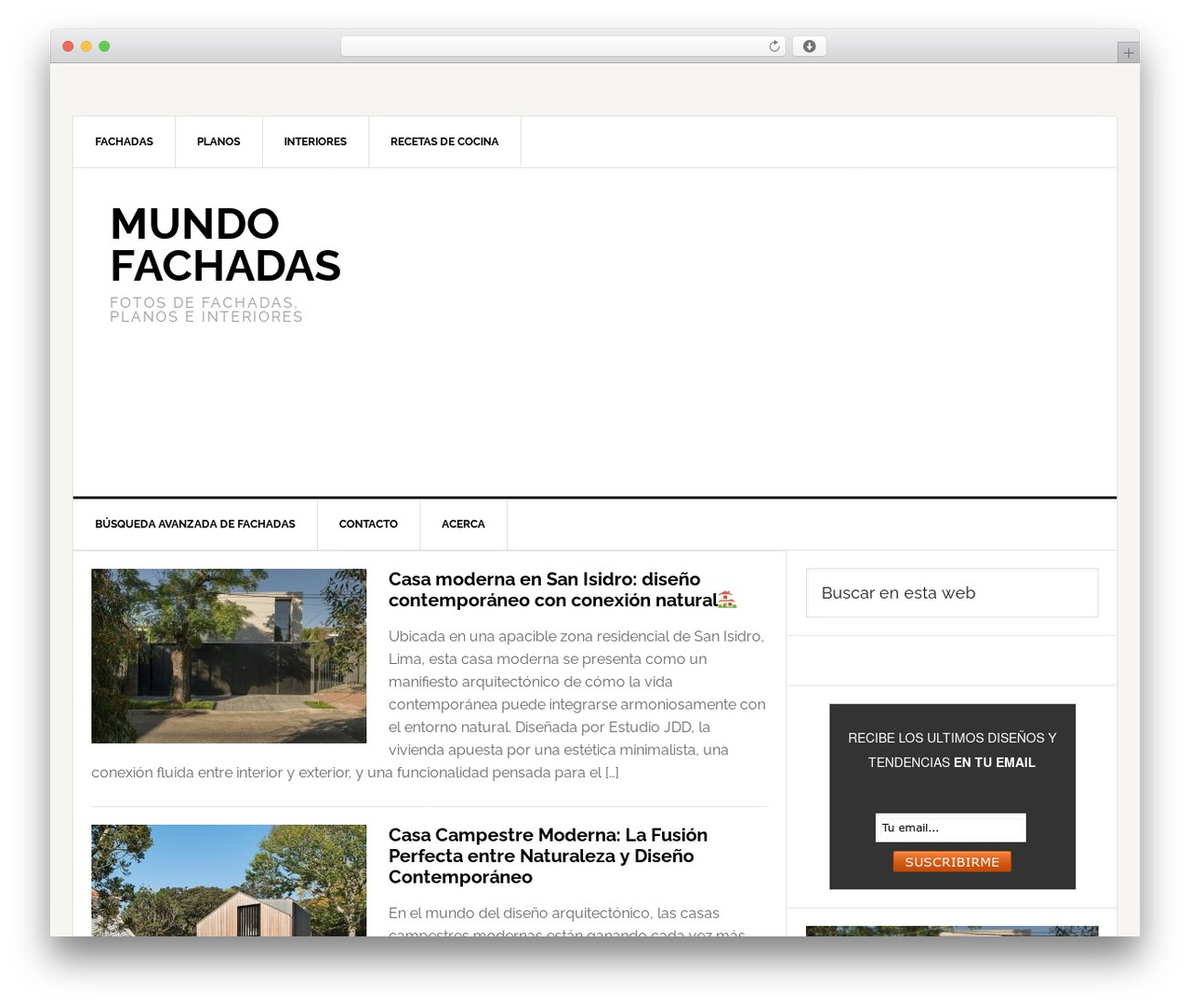 Genesis theme WordPress - mundofachadas.com