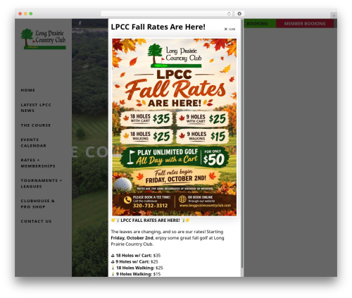 Golfnow legacy shortcodes WordPress plugin - longprairiecountryclub.com