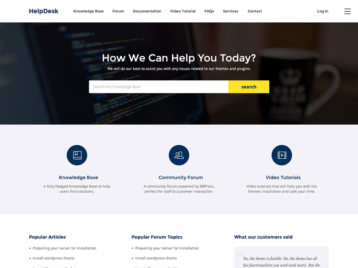 Helpdesk WordPress theme by JanStudio