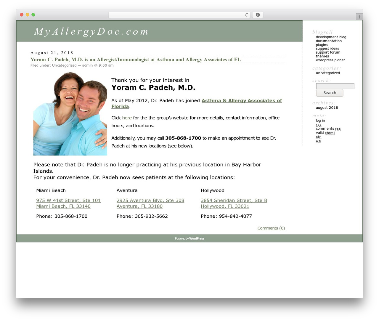 WordPress Classic WordPress theme design - myallergydoc.com WordPress Classic WordPress theme design - myallergydoc.com