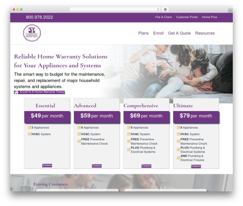 Beaver Builder Theme WordPress theme for business - completehomewarranty.com