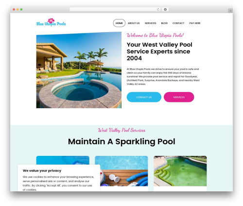 CarpetServ WordPress theme - blueutopiapools.com