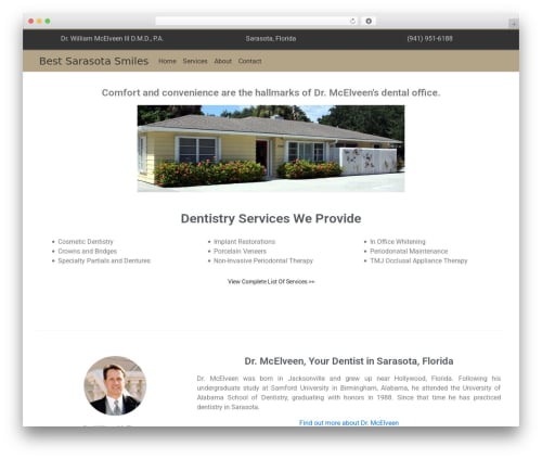 Bootstrap Basic4 top WordPress theme - bestsarasotasmiles.com