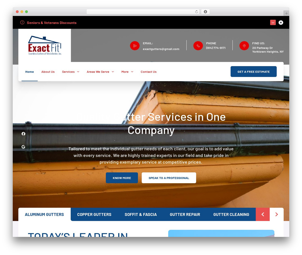 Nomad WordPress theme - exactfitseamlessgutters.com