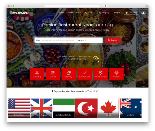 Listingpro premium WordPress theme - persianrestaurant.net