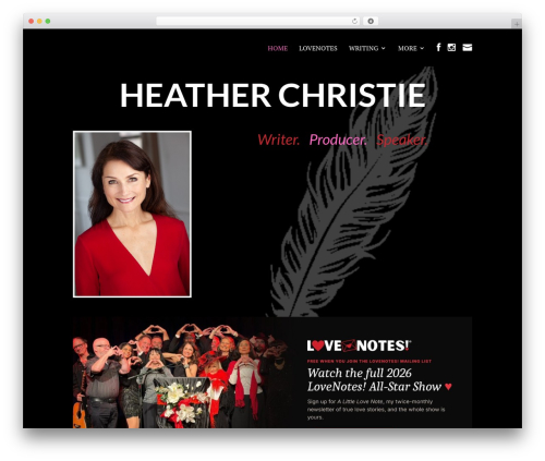 Divi WordPress theme - heatherchristiebooks.com