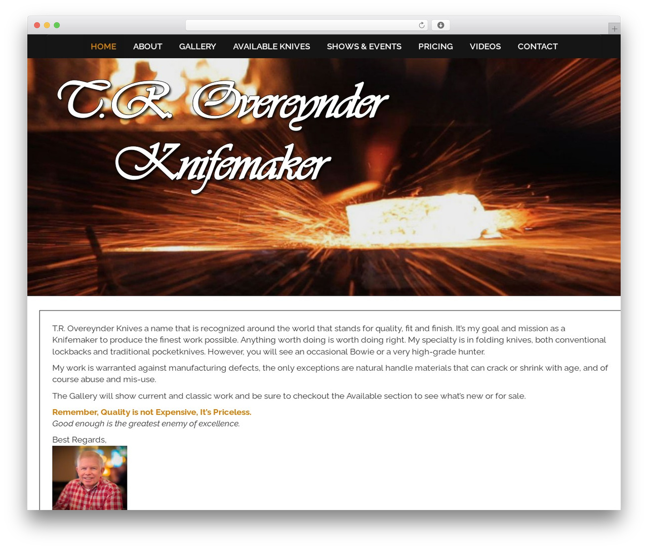 Bootstrap Basic best free WordPress theme - overeynderknives.com
