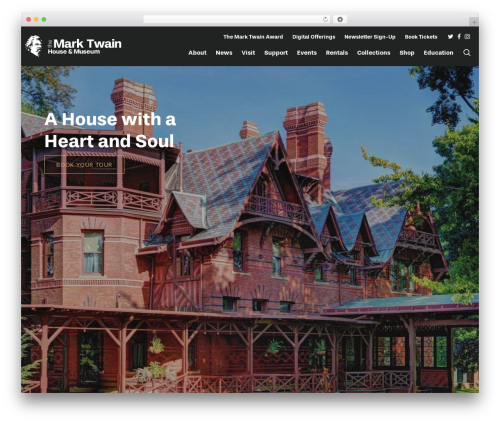 WordPress theme Mark Twain House, 2017 - marktwainhouse.org