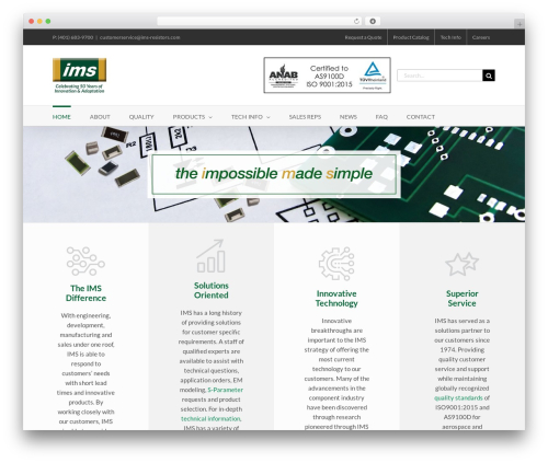 Avada top WordPress theme - ims-resistors.com