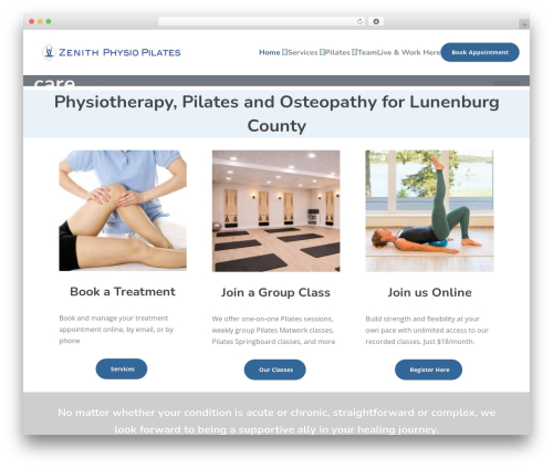 Theme WordPress Physio-qt - zenithphysiopilates.com