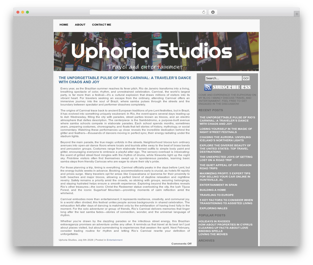 WordPress theme Indore - uphoriastudios.com