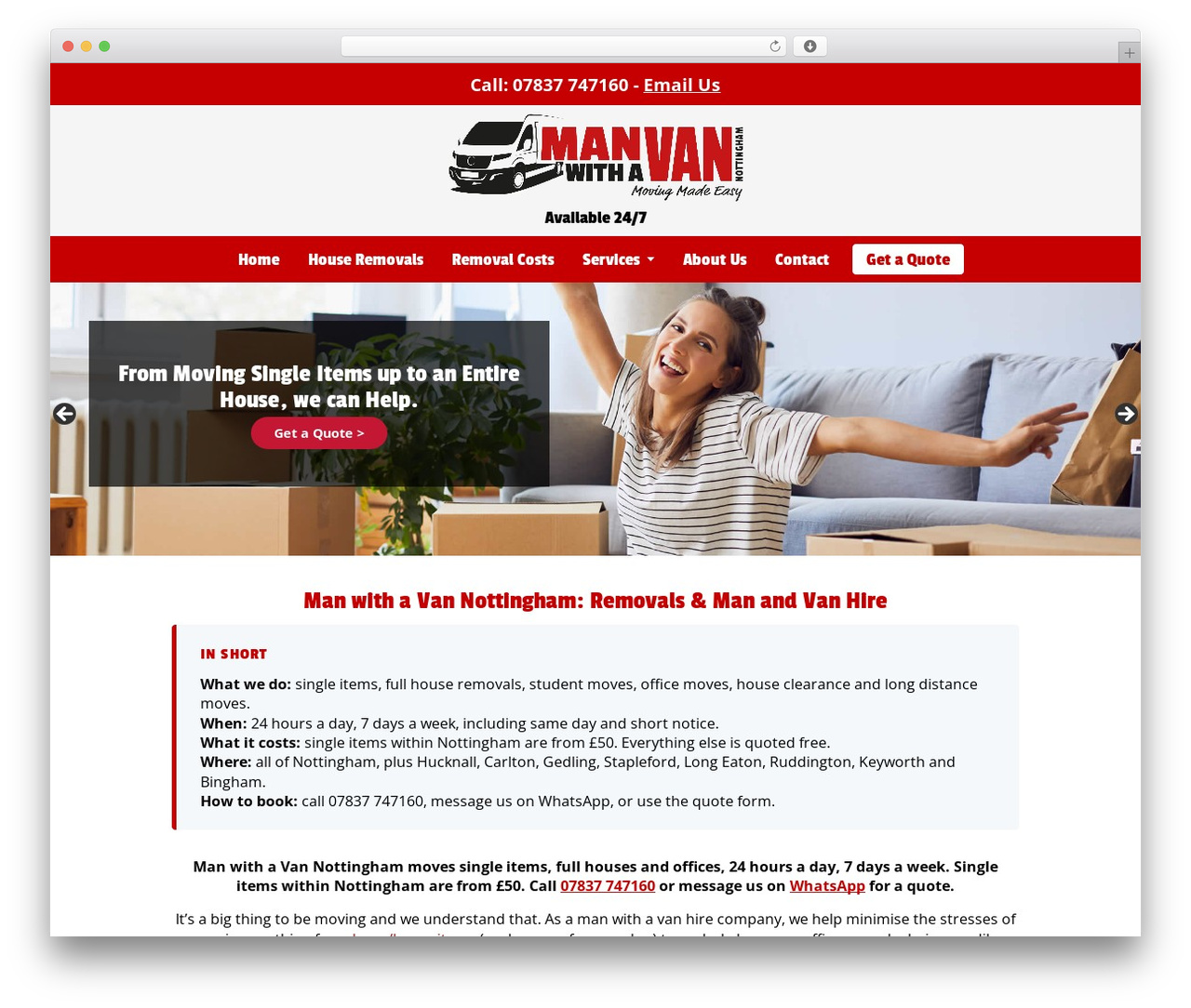 WordPress theme Client Design - manwithavannottingham.co.uk WordPress theme Client Design - manwithavannottingham.co.uk