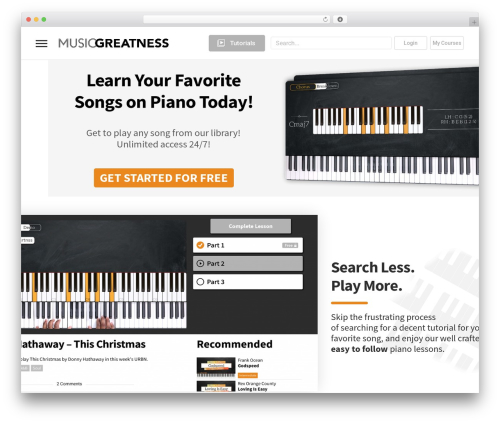 Aardvark WordPress theme - musicgreatness.com