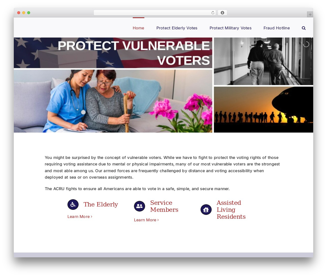 Avada WordPress theme - protectvulnerablevoters.org