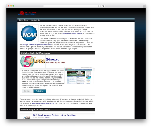 WordPress theme Parlay Theme - betoncollegebasketball.net