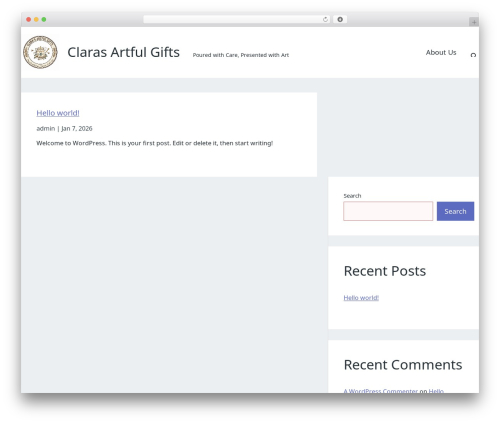 WordPress website theme HoverCraft - clarasartfulgifts.com